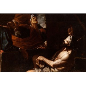 Mattia Preti (Taverna 1613 - La Valletta 1699), Job on the Dung Hill visited by his Friends