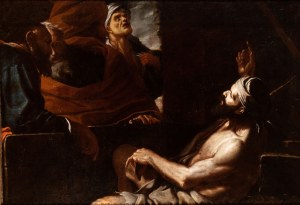 Mattia Preti (Taverna 1613 - La Valletta 1699), Job on the Dung Hill visited by his Friends