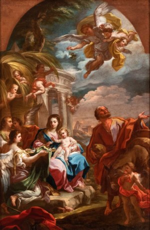 Corrado Giaquinto (attribuito a) (Molfetta 1703 - Napoli 1765), The Rest on the Flight into Egypt