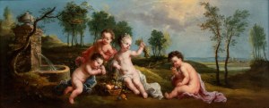 Jan Anton Garemijn (attribuito a) (Bruges 1712 - 1799), A frolic of Putti