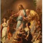 Jean Jouvenet (cerchia di) (Rouen 1644 - Parigi 1717), a) The feast in the House of Simon the Pharisee; b) The Resurrection of Lazarus. Pair of paintings