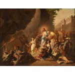 Jean Jouvenet (cerchia di) (Rouen 1644 - Parigi 1717), a) The feast in the House of Simon the Pharisee; b) The Resurrection of Lazarus. Pair of paintings