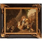 Jean Jouvenet (cerchia di) (Rouen 1644 - Parigi 1717), a) The feast in the House of Simon the Pharisee; b) The Resurrection of Lazarus. Pair of paintings