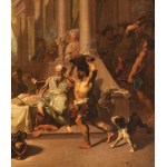 Jean Jouvenet (cerchia di) (Rouen 1644 - Parigi 1717), a) The feast in the House of Simon the Pharisee; b) The Resurrection of Lazarus. Pair of paintings