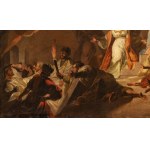 Jean Jouvenet (cerchia di) (Rouen 1644 - Parigi 1717), a) The feast in the House of Simon the Pharisee; b) The Resurrection of Lazarus. Pair of paintings