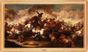 Antonio Calza (attribuito a) (Verona 1653 - Verona 1725), Battle of cavalry