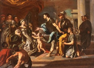 Francesco Solimena (bottega di) (Serino 1657 - Napoli 1747), The meeting of Aeneas and Dido