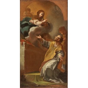 Antonio González Velázquez (attribuito a) (Madrid 1723 - 1793), Mystic Vision of Saint Filippo Neri
