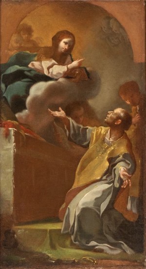 Antonio González Velázquez (attribuito a) (Madrid 1723 - 1793), Mystic Vision of Saint Filippo Neri