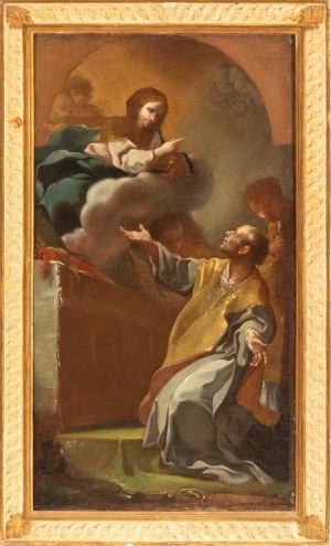 Antonio González Velázquez (attribuito a) (Madrid 1723 - 1793), Mystic Vision of Saint Filippo Neri