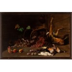 Artista toscano, XVIII secolo, Still life with fruit, leprosy and game
