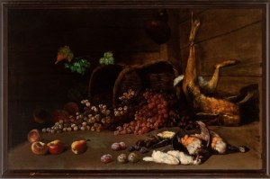Artista toscano, XVIII secolo, Still life with fruit, leprosy and game