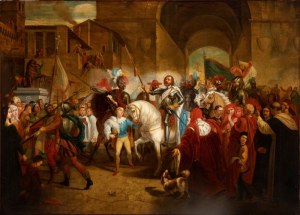 Giuseppe Bezzuoli (seguace di) (Firenze 1784 - 1855), The entry of Charles VIII into Florence