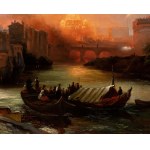 Franz Ludwig Catel (attribuito a) (Berlino 1778 - Roma 1856), Fireworks over Saint Peter's Square and Castel Sant'Angelo, viewed from the Port of Ripetta