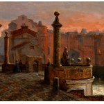 Franz Ludwig Catel (attribuito a) (Berlino 1778 - Roma 1856), Fireworks over Saint Peter's Square and Castel Sant'Angelo, viewed from the Port of Ripetta