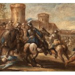Francesco Simonini (ambito di) (Parma 1686 - 1766), Two episodes of the battle of Fornovo near Parma. Pair of paintings