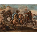 Francesco Simonini (ambito di) (Parma 1686 - 1766), Two episodes of the battle of Fornovo near Parma. Pair of paintings