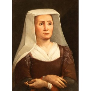 Artista attivo a Roma, XVII secolo, Portrait of a Woman with a Rosary