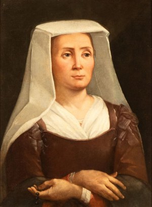 Artista attivo a Roma, XVII secolo, Portrait of a Woman with a Rosary