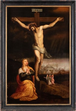 Artista veneto, XVII secolo, Crucifixion with Mary Magdalene