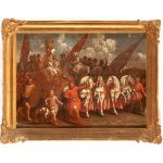 Artista fiammingo, XVII secolo, Triumphal procession with prisoners