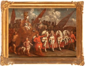 Artista fiammingo, XVII secolo, Triumphal procession with prisoners