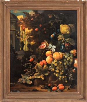 Artista anonimo, XIX-XX secolo, Still Life in a landscape