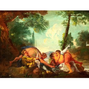 Artista francese, fine XVIII - inizio XIX secolo, Erotic scene in a landscape