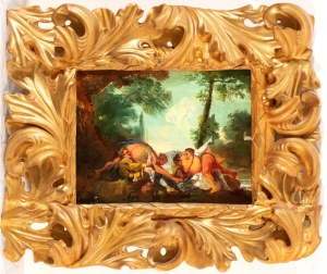 Artista francese, fine XVIII - inizio XIX secolo, Erotic scene in a landscape