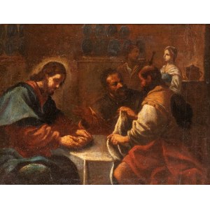 Artista emiliano, XVII secolo, The supper at Emmaus