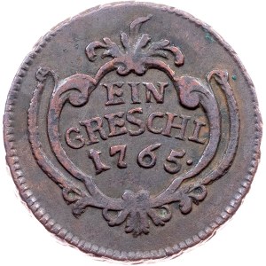 Maria Theresia, Ein Greschl 1765, with dot, Karlsburg