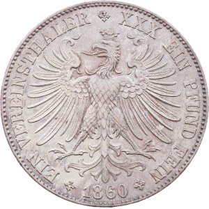 Nemecko, 1 Vereinsthaler 1860, Frankfurt nad Mohanom