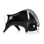 designed by Mieczysław NARUSZEWICZ (1923 - 2006), Figurine "Żubr", "Ćmielów" Table Porcelany Plant.