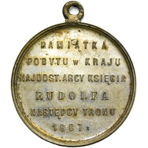 Galícia, medaila na pamiatku pobytu korunného princa Rudolfa v Galícii 1887