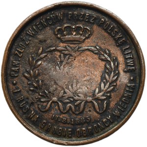Galice, médaille commémorant le dépôt de couronnes sur la tombe du roi Jan III Sobieski de Pologne 1883