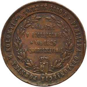 Galice, médaille pour l'inauguration du monument à Franciszek Karpiński à Kolomyia 1880