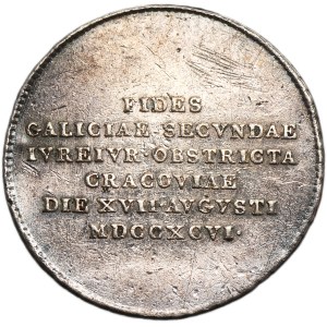 Galícia, František II., žetón na pamiatku pocty v Krakove 1796