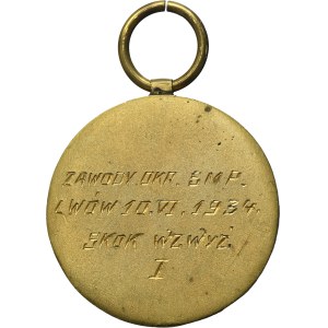 Galicia, Medal for the First Prize in the District Competition in High Jump on June 10, 1934 in Lviv 1934