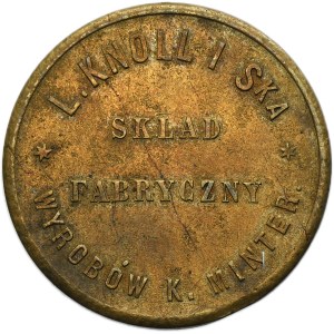 Gettone pubblicitario L. Knoll e S-ka Varsavia, XIX secolo