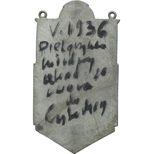 Plakieta Pielgrzymka Młodzieży Akademickiej ze Lwowa do Częstochowy 1936