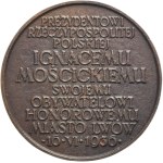 KOPIA, medaila o udelení čestného občianstva Ľvova prezidentovi Ignacymu Moscickému 1936