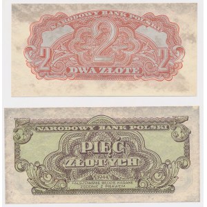2 and 5 zl 1944 ...owym - set (2pcs)