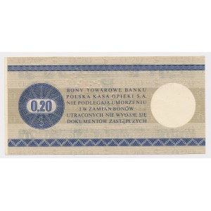 PEWEX, 20 cents 1979 - MODEL - HN 0000000 - marge droite plus large