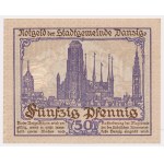 Danzig, 50 fenig 1919 - purple