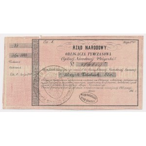 Lednové povstání, prozatímní dluhopis 100 zlotých 1863