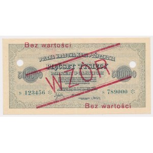 WZÓR 500.000 mkp 1923 - S 123456 / 789000