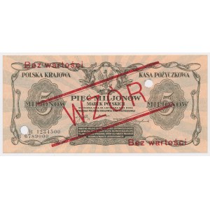 WZÓR 5 mln mkp 1923 - B 1234500 / 6789000