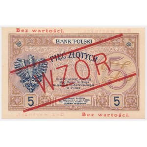 WZÓR 5 złotych 1919 - S.80.A. - BEZ perforacji