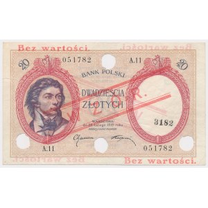 WZÓR 20 złotych 1919 A.11 - niski nadruk