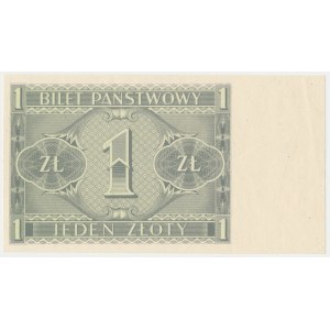 1 zloty 1938 Chrobry - reverse print only